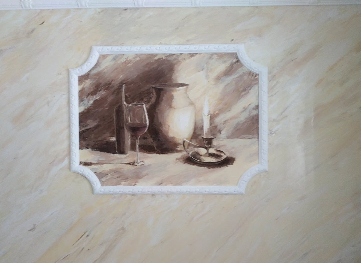 Benátský štuk - umělecký motiv zátiší ve štuku